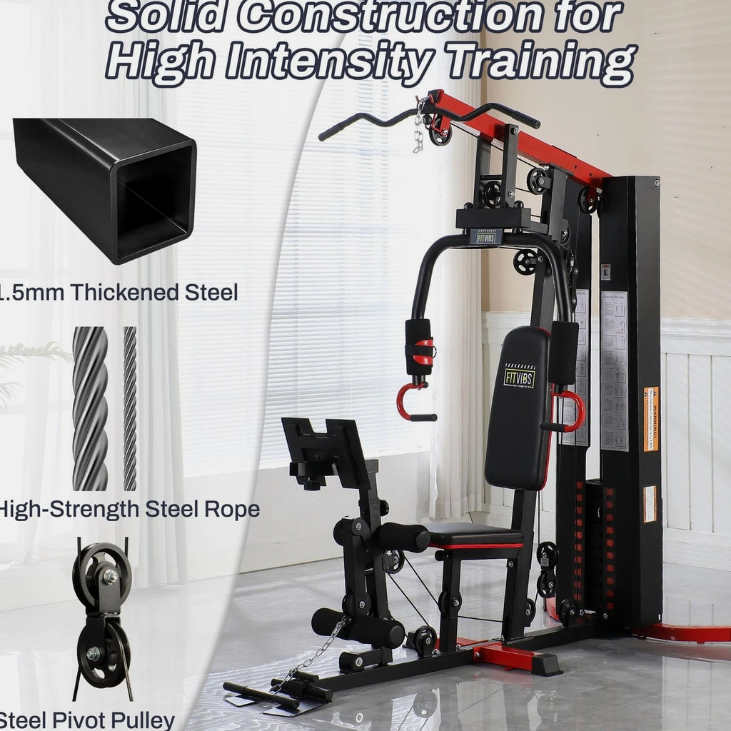 Fitvids Home Gym Equipment, 160lb Weight Stack, Full Body Workout Machine