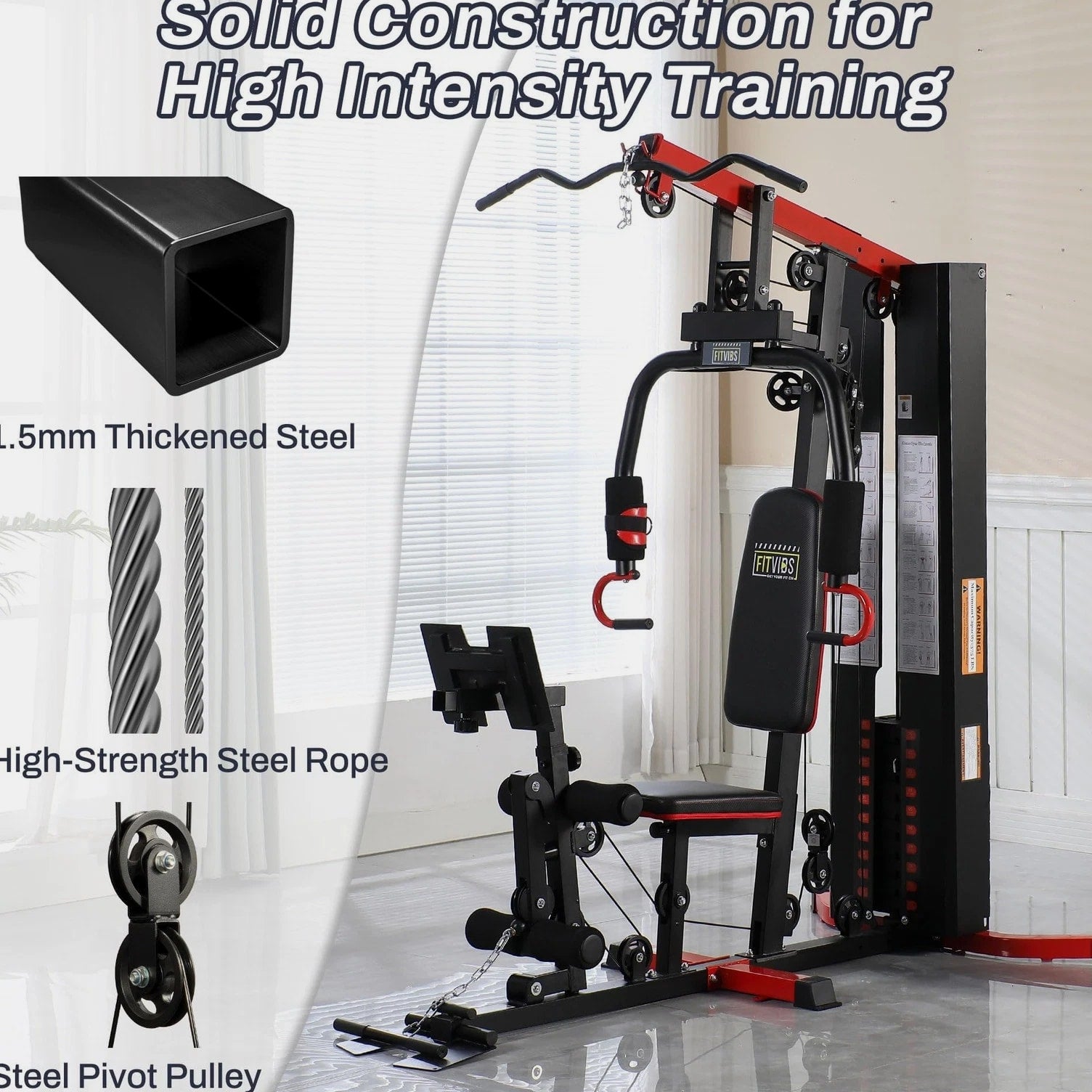 Fitvids Home Gym Equipment, 160lb Weight Stack, Full Body Workout Machine