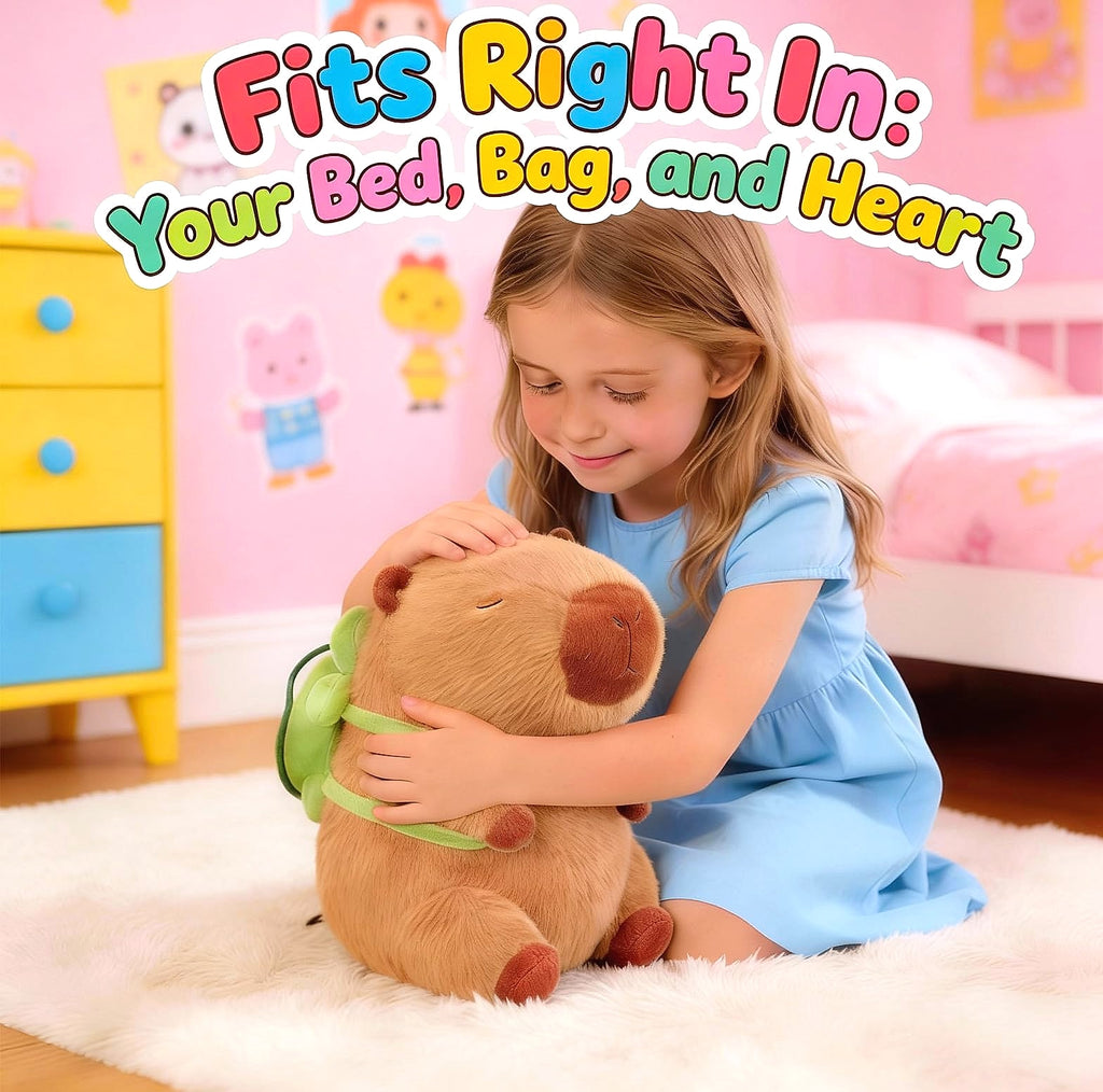 Wonfirang Capybara Plush Toy with Detachable Turtle Backpack