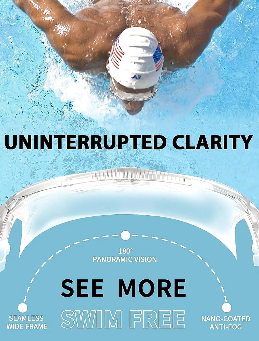 Anti-Fog Liquid Silicone Swimming Goggles with UV Protection