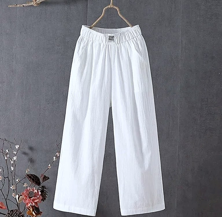XPQBB Women's Summer Casual Pants Cotton Linen Blend