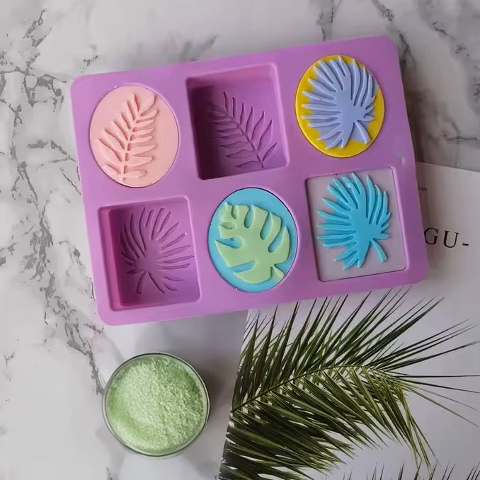 6 Cavity Silicone 3D Leaf Pattern Soap Mold Soap Making Supplies