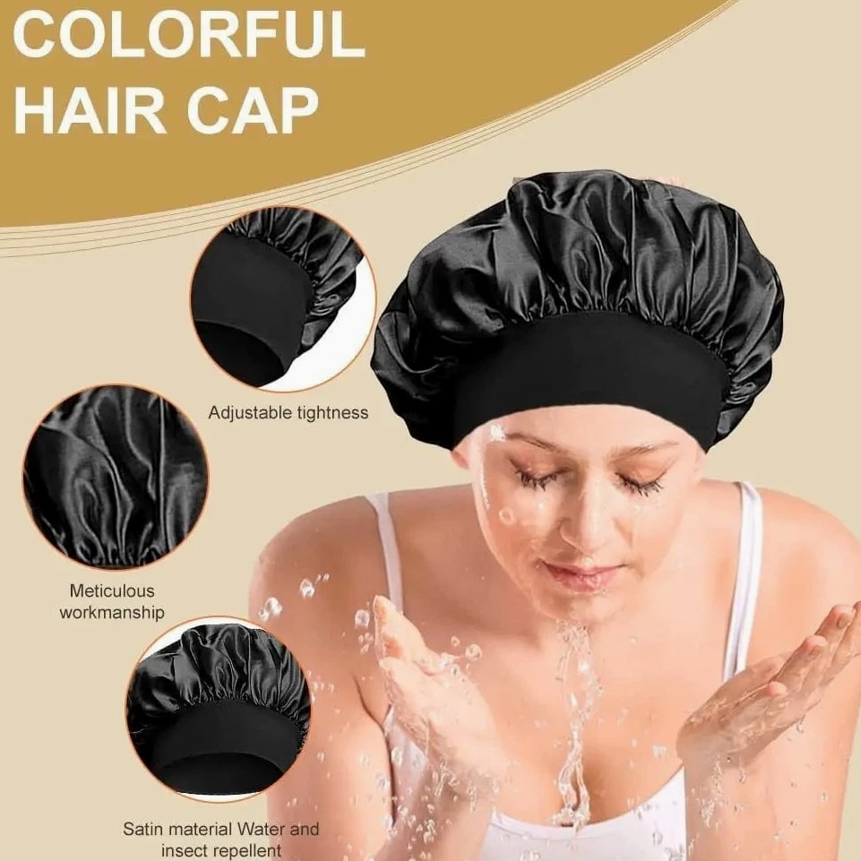 Silk Satin Sleep Bonnet Hair Cap Bonnet Elastic Soft Wide Band for Women