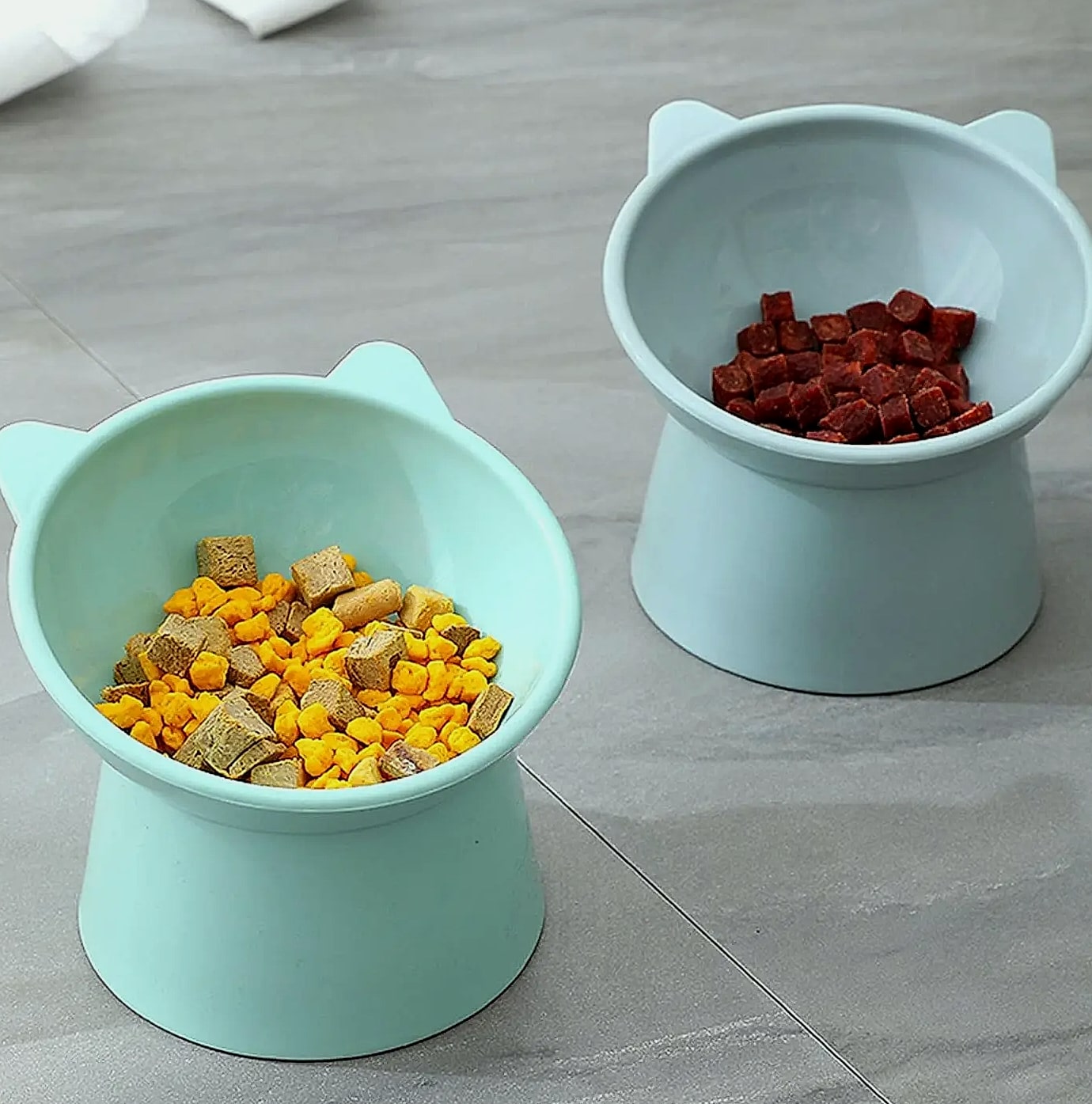 Tilted Cat Bowl Anti-Vomit Shallow Design Whisker Friendly