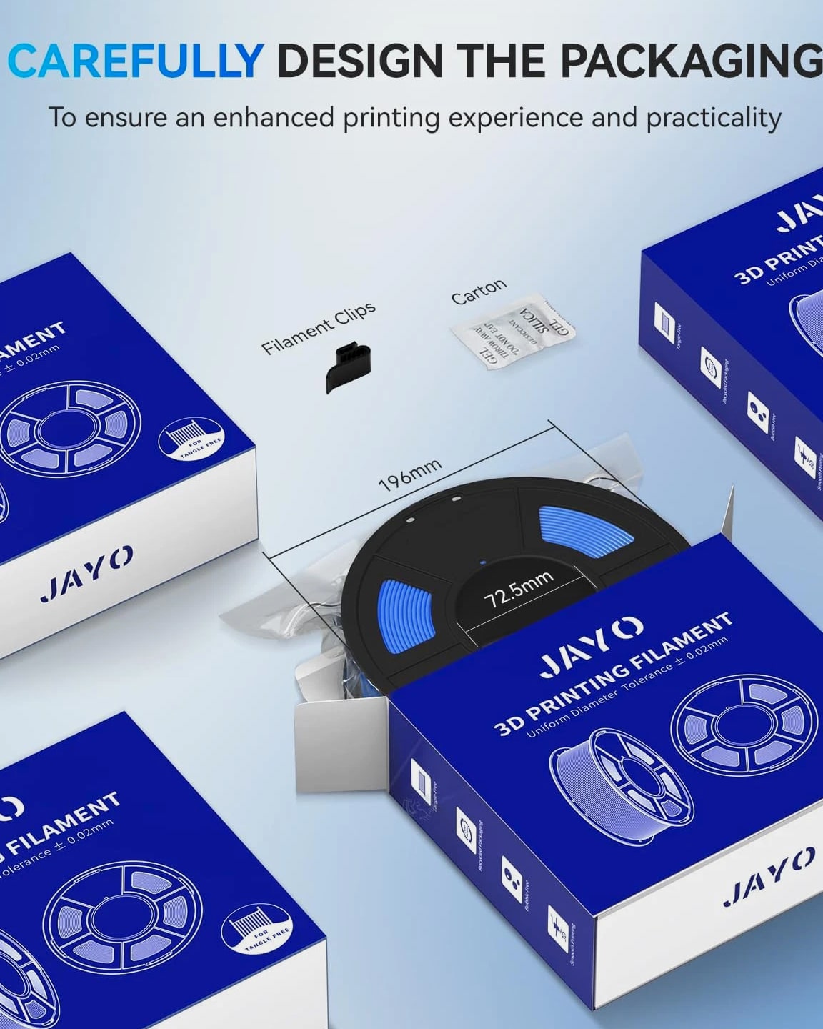 【Buy 5 Pay 3】JAYO 3D Printer Filament PLA 1.75mm 1.1KG/Spool - Fits Most FDM Print