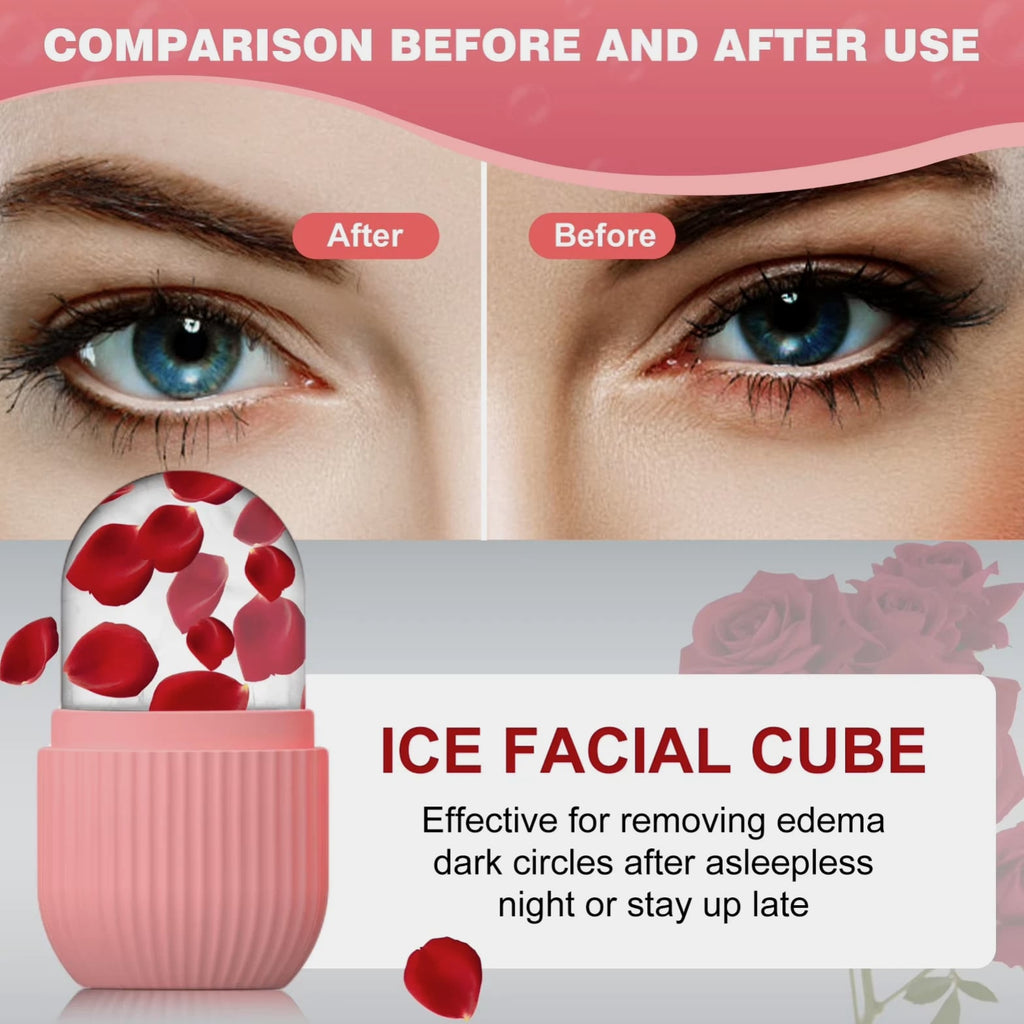 Ice Face Roller Silicone Facial Cooling Tool for Beauty Skin Care Massage Ice Mold