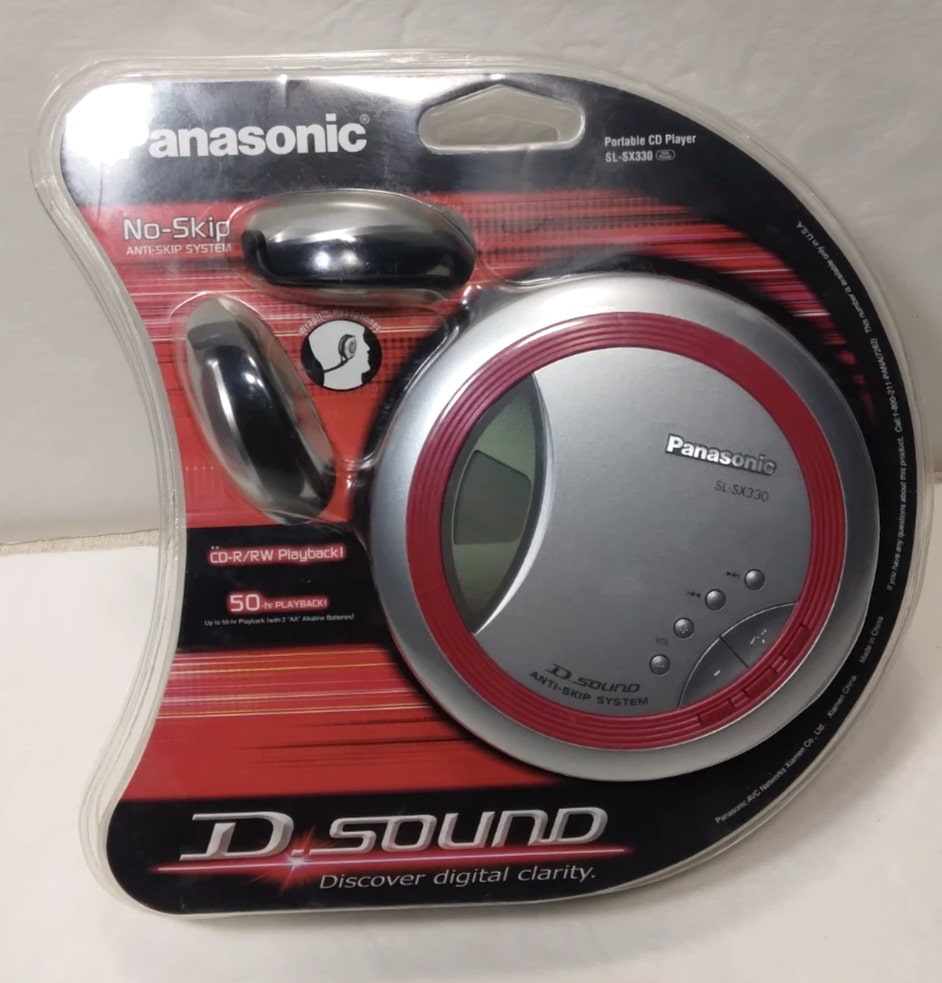 Panasonic Portable CD Player SL-SX330 Red and Silver with Earphones - NEW SEALED