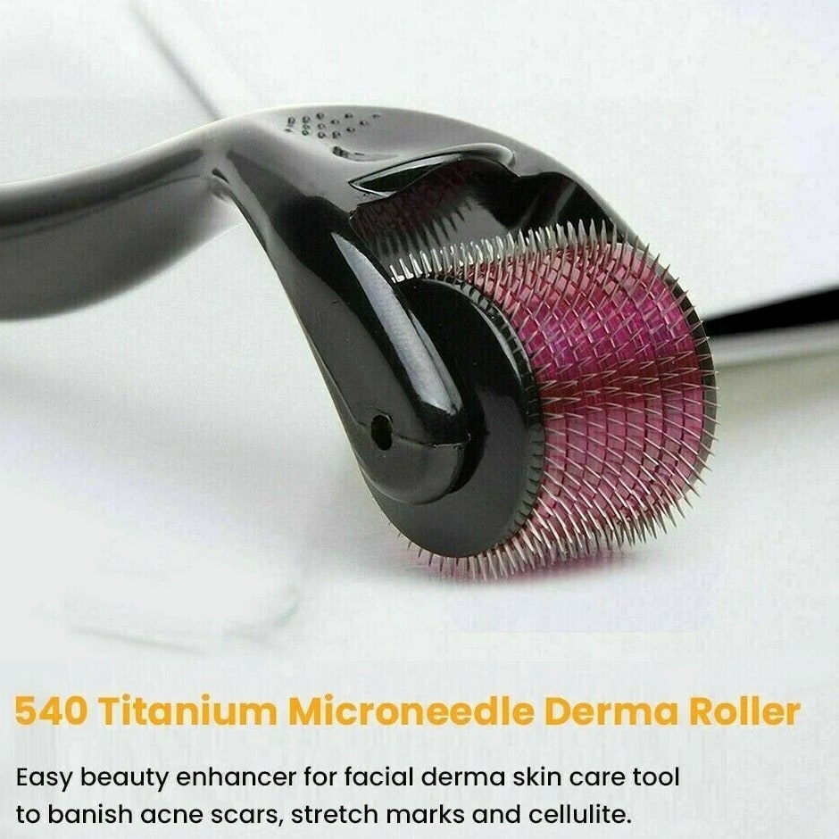 Derma Roller for Hair Loss, Beard Growth 540 0.5-2.0mm Microneedle Dermaroller