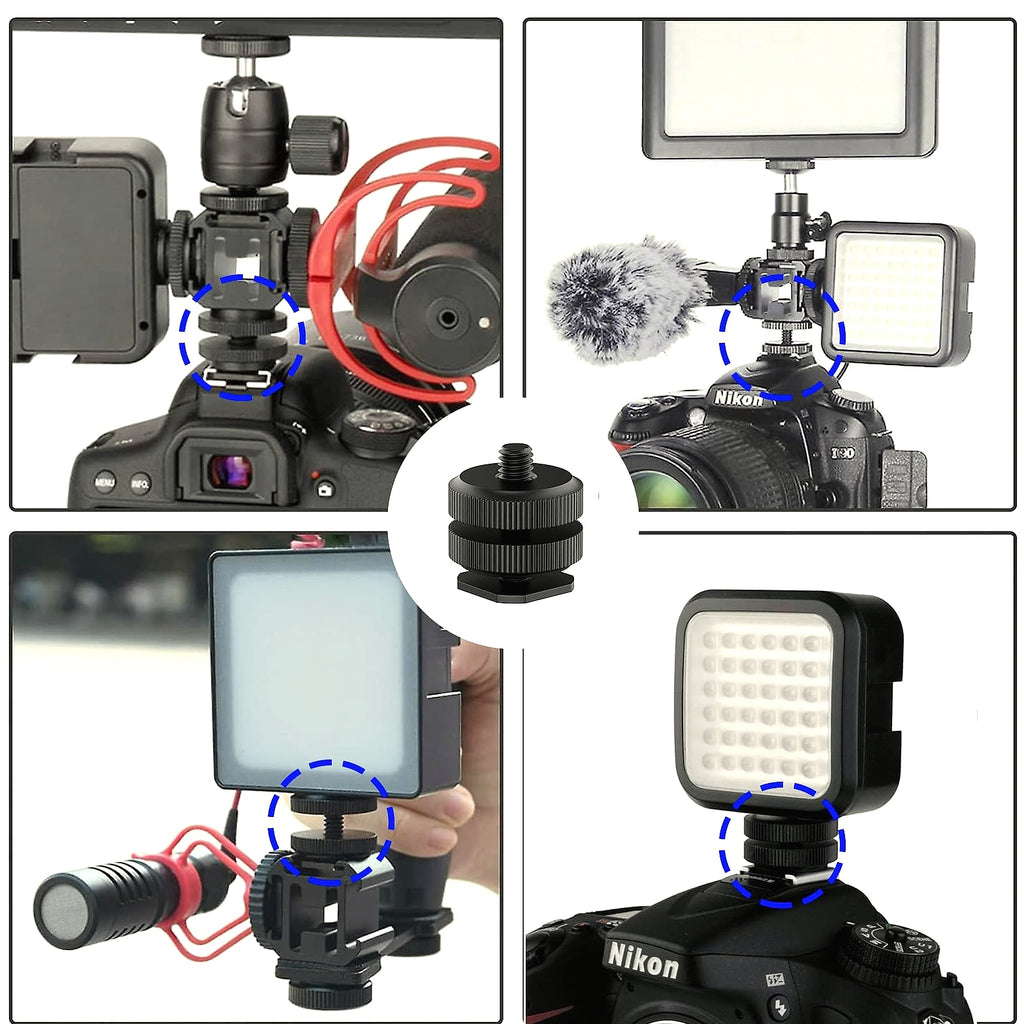 EszkozTA Camera Hot Shoe Mount to 1/4 Tripod Screw Adapter