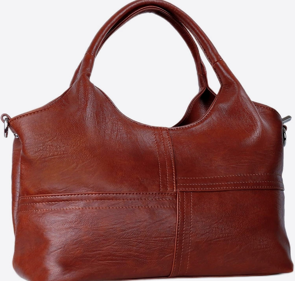KOGTLA Medium Vegan Leather Tote Handbag with Detachable Strap
