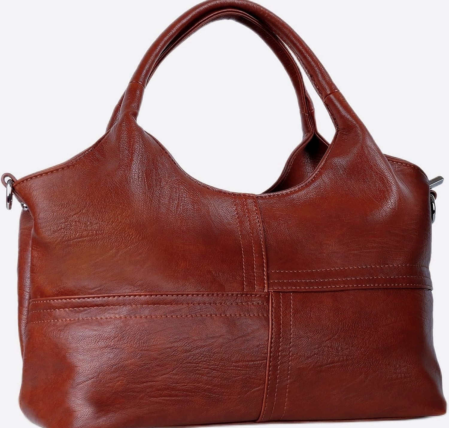 KOGTLA Medium Vegan Leather Tote Handbag with Detachable Strap