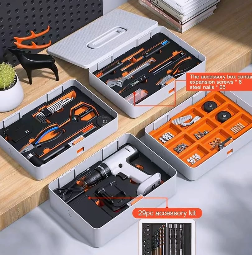 Kankeirr 589-Piece Tool Set with 24V Cordless Drill