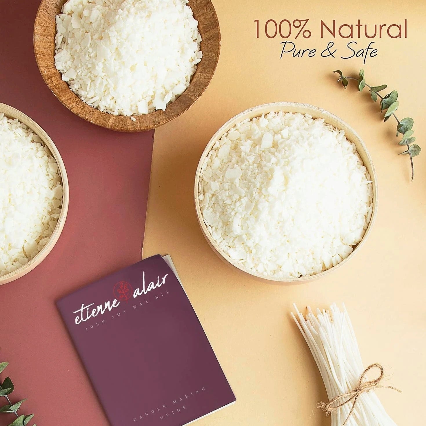Organic Natural Soy Candle Wax Bulk for Candle Making - 10 lbs Soy Wax Flakes Kit