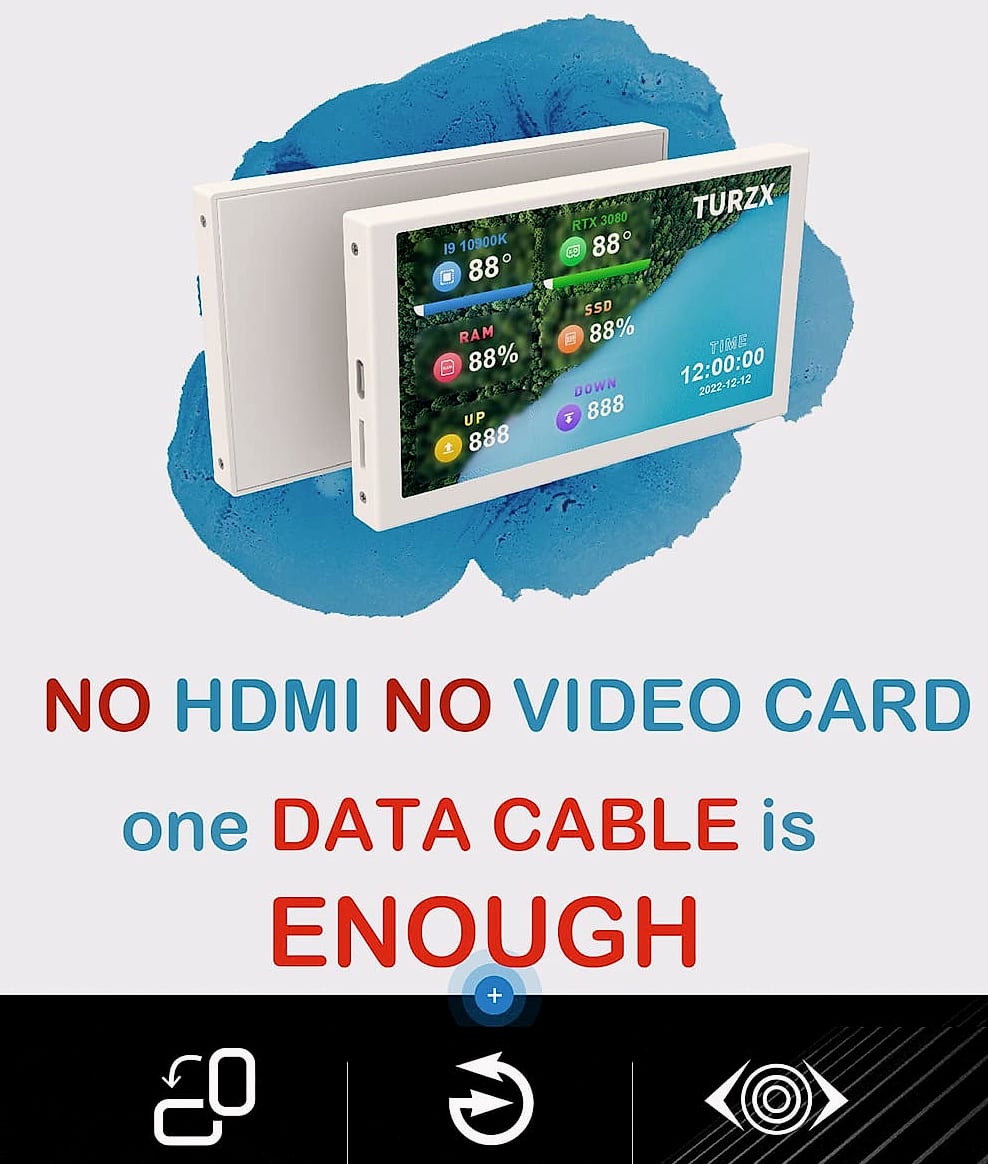 EDIY 5 inch IPS USB Mini Screen PC CPU Temperature Monitor