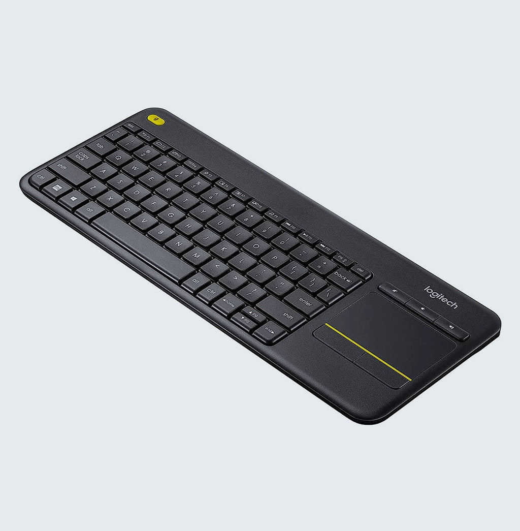 Logitech K400 Plus Wireless Touch TV Keyboard with Easy Media Control and Built-in Touchpad, HTPC Keyboard for PC-Connected TV, Windows, Android, ChromeOS, Laptop, Tablet - Black