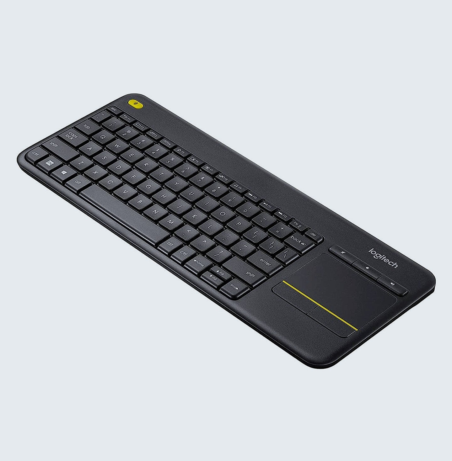 Logitech K400 Plus Wireless Touch TV Keyboard with Easy Media Control and Built-in Touchpad, HTPC Keyboard for PC-Connected TV, Windows, Android, ChromeOS, Laptop, Tablet - Black