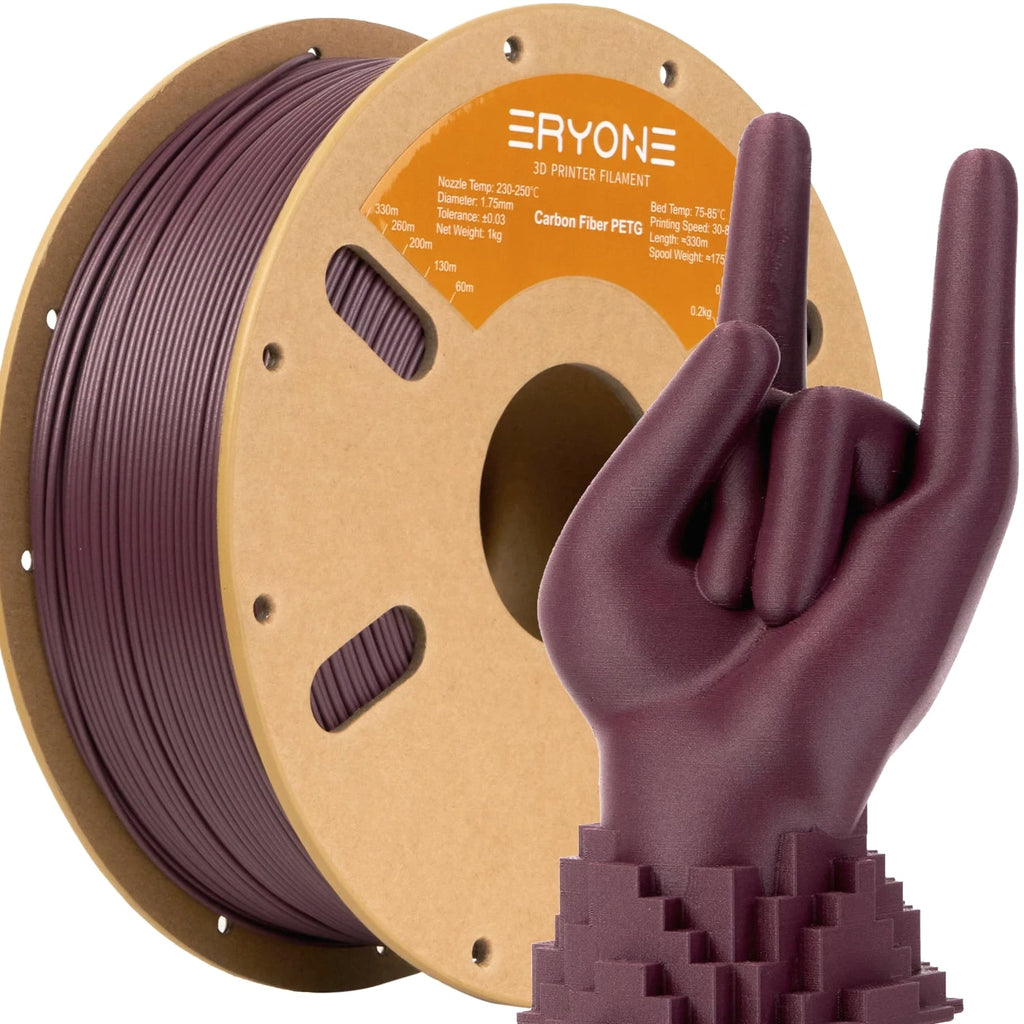 PETG Carbon Fiber 1KG Filament 1.75mm ±0.03mm Tolerance For FDM 3D Printer Print