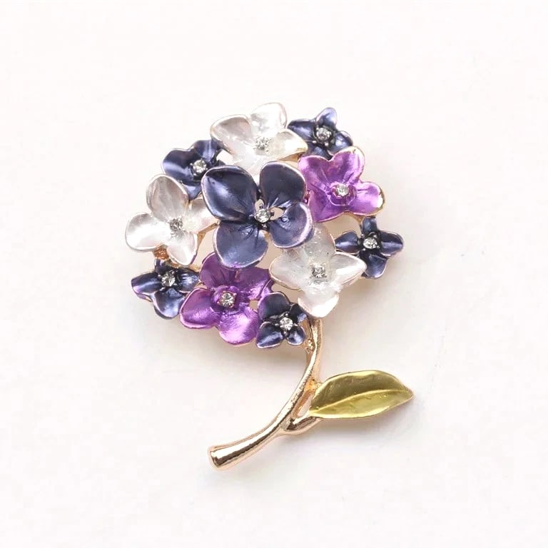 Fashion Rhinestone Brooch Plant Flower Green Leaf Corsage Clothing Accessories