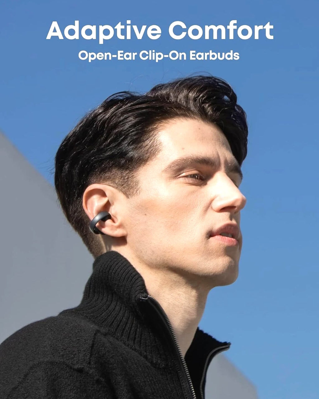 Soundcore AeroClip Open-Ear Earbuds Clip-On Headphones 4 Mic AI-Boost Clear Call