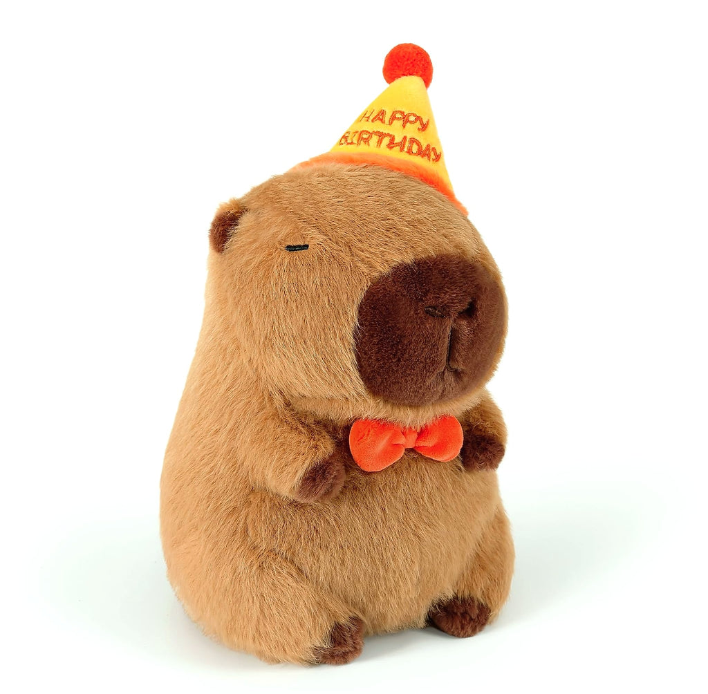 Ditucu Capybara Plush Toy with Strawberry Hat, 9 Inch Stuffed Animal
