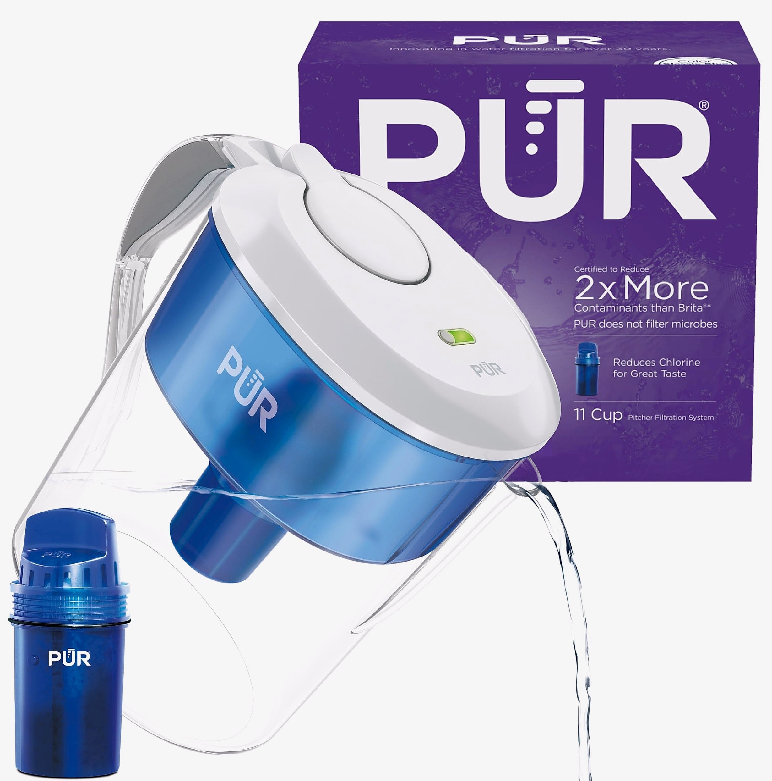PUR 11-Cup Water Pitcher with Filter and Change Indicator