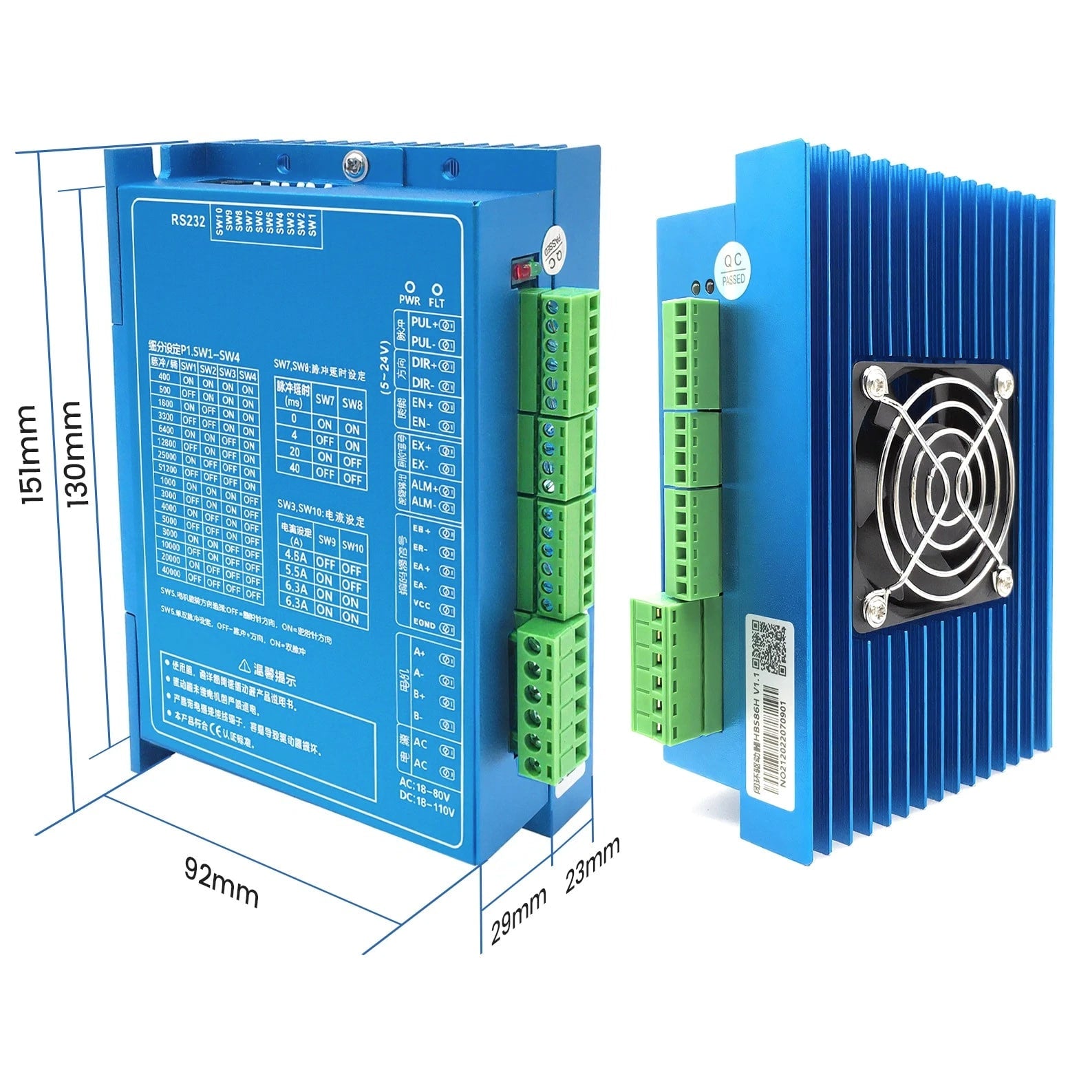 1/5-Axis NEMA34 Closed-Loop 86-Step Hybrid Stepper Motor Driver Power Supply Kit
