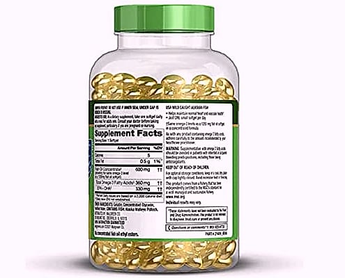 Finest Nutrition Half-Size Fish Oil 1200mg Softgels 200 Count