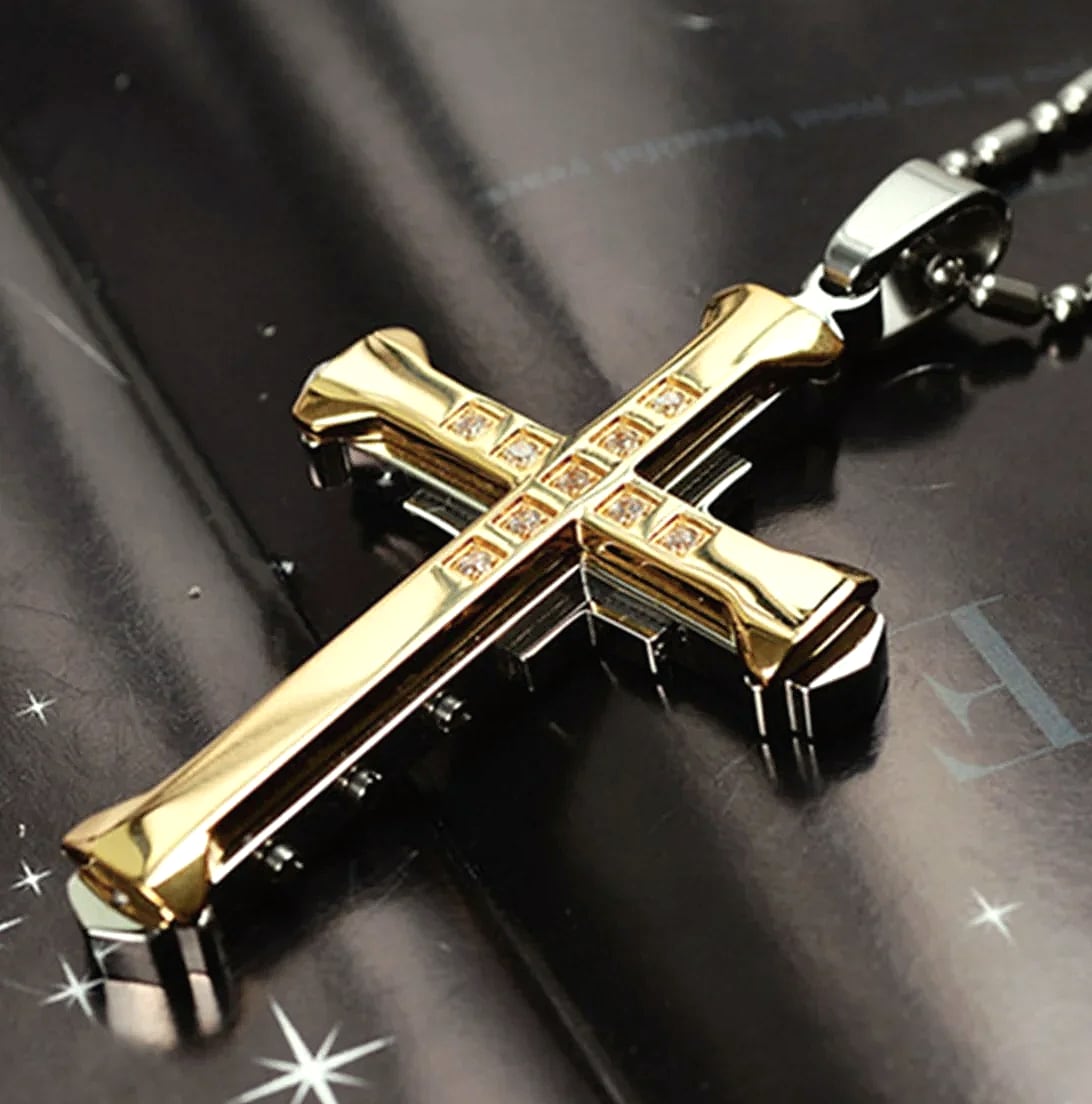 ATMDOG Stainless Steel Cross Necklace Religious Pendant