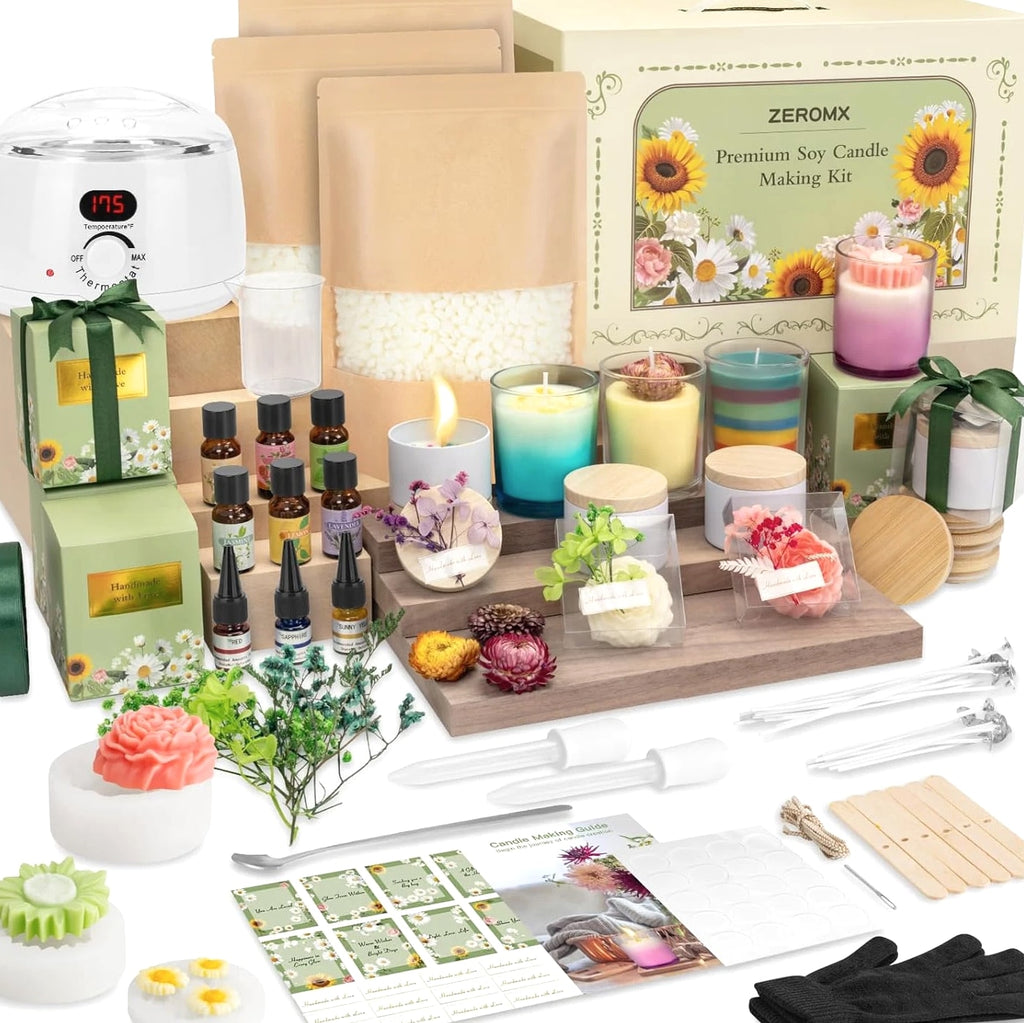 Candle Making Kit for Adults Beginners – 1200G Soy Wax, Digital Wax Melter Pot,