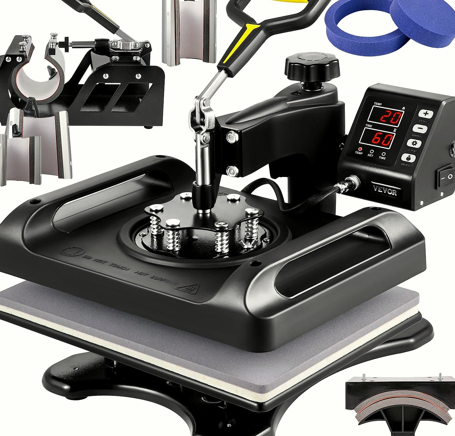 SucceBuy 30x38cm 8-in-1 Heat Press Machine with 360 Rotation