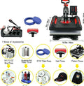 SucceBuy 12x15" Heat Press 5-in-1 Combo Machine with Dual Heating