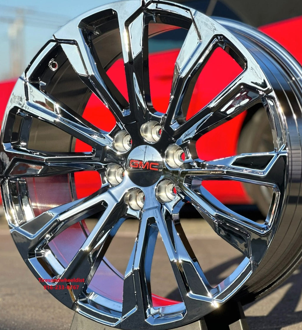26'' inch Chrome Wheels Tires fit Yukon Silverado Tahoe FR203 Escalade Sierra XL