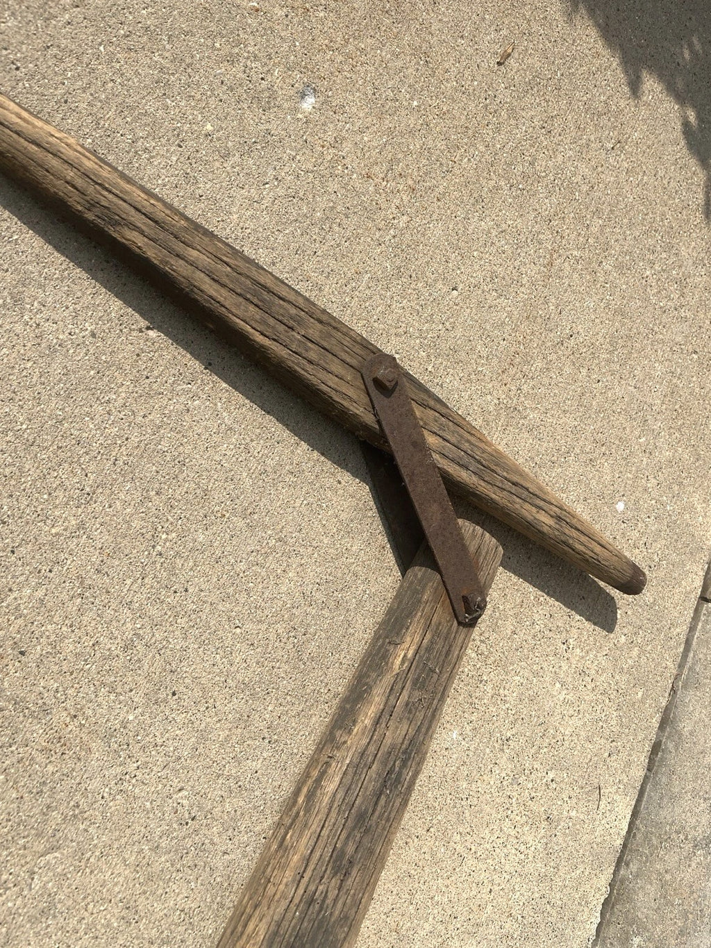 Antique Primitive Wood Double Tree Iron Country Decor Western 2-Horse Hitch