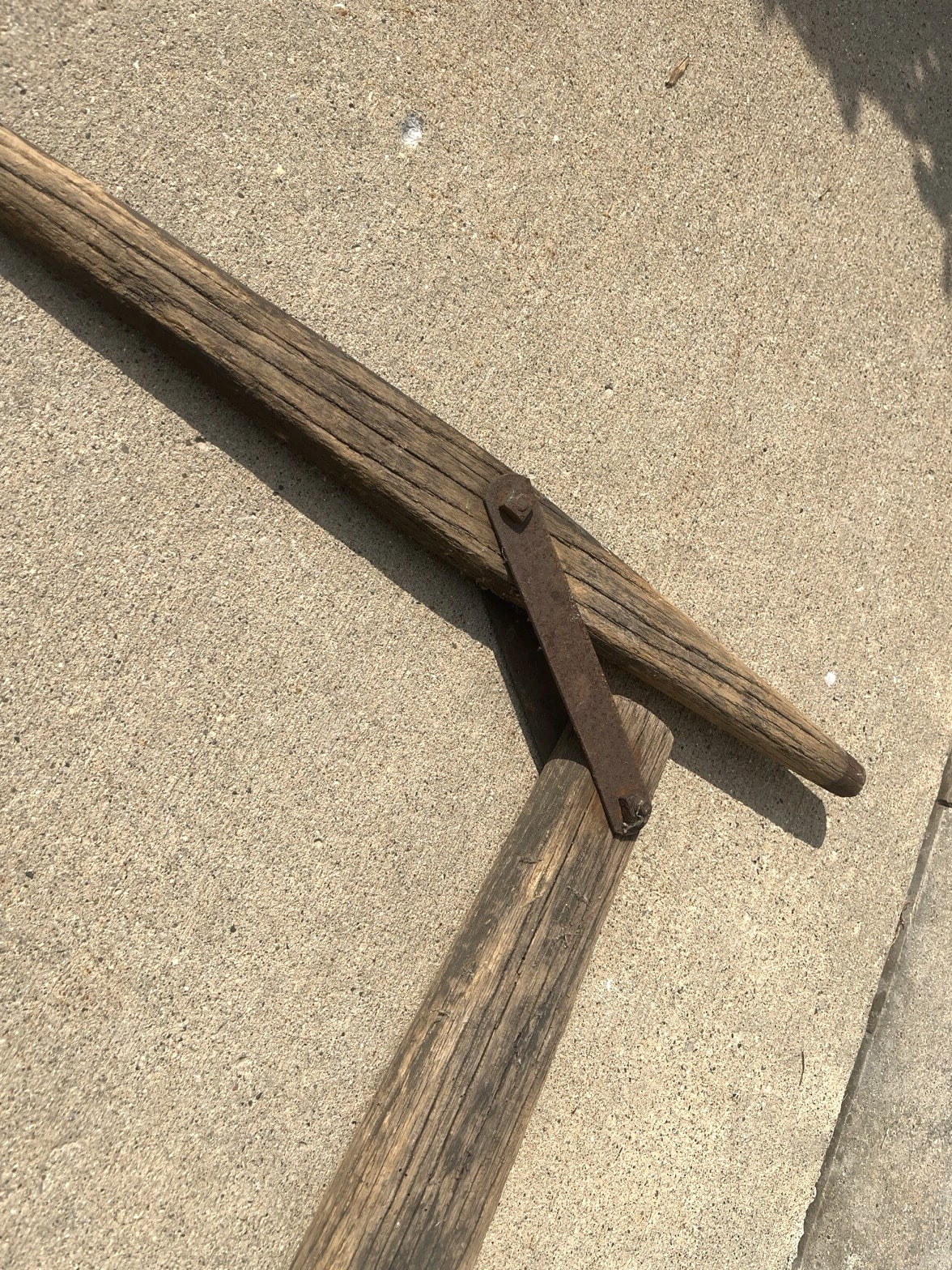 Antique Primitive Wood Double Tree Iron Country Decor Western 2-Horse Hitch