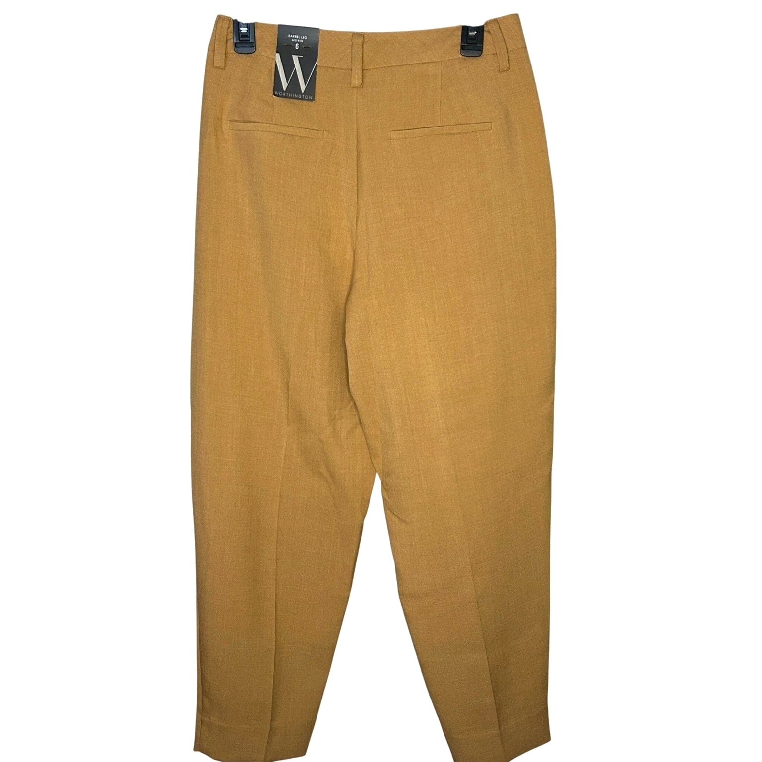 Worthington Women's Barrel Leg Mid Rise Dress Career Pants Size 6 Pumpkin Ale NWT