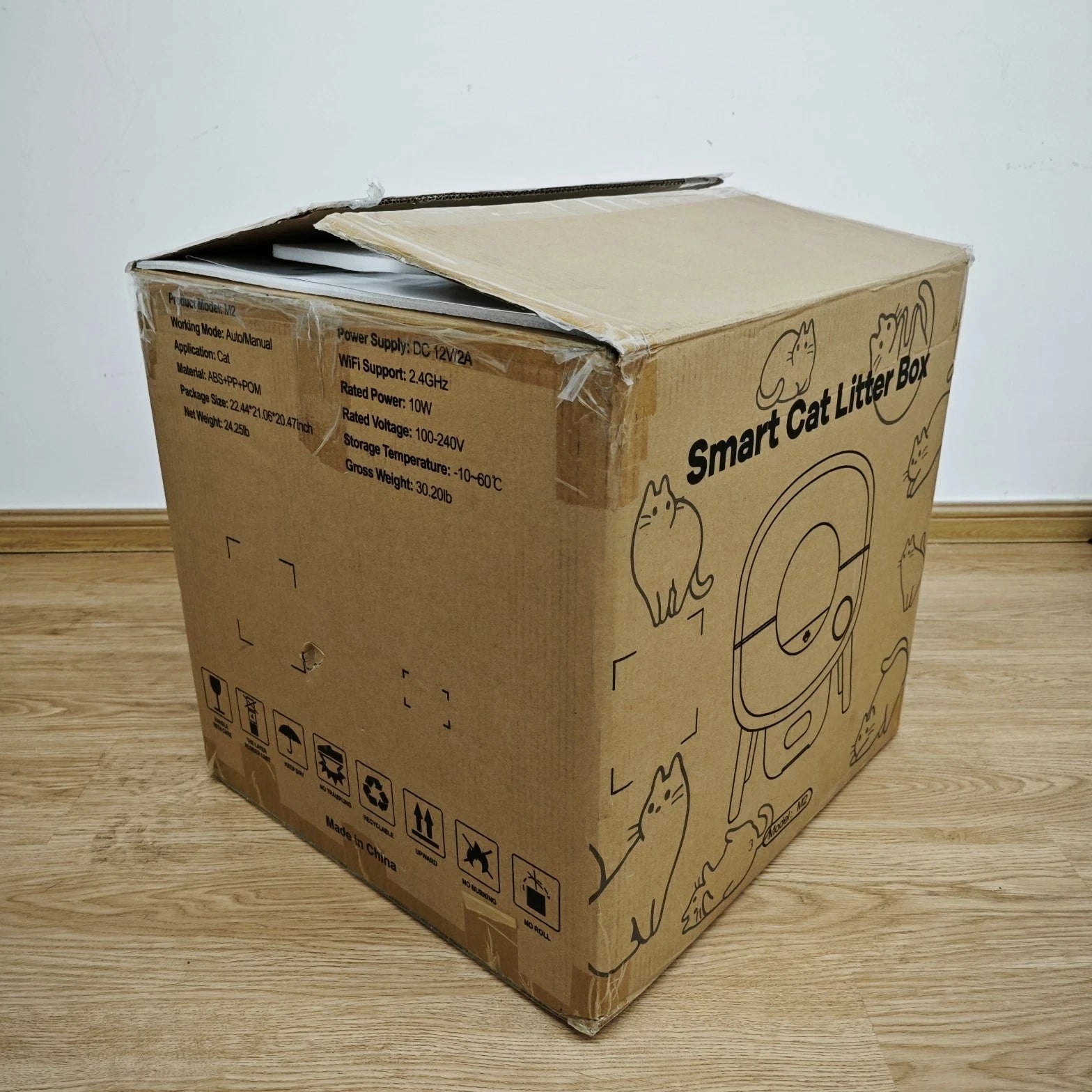 Used 95LAuto Self-Cleaning Cat Litter Box, APP Control, Multi-Cat, Safety Sensor