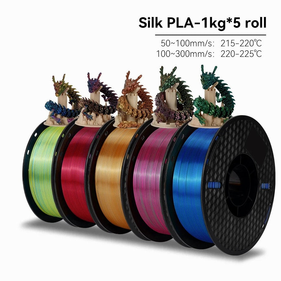 5Roll PLA 3D Printer Filament 1.75mm High Speed Printinng Material for Bambu Lab