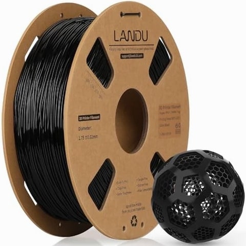 TPU 3D Printer Filament 1.75mm High Speed 95A Flexible Black 1KG