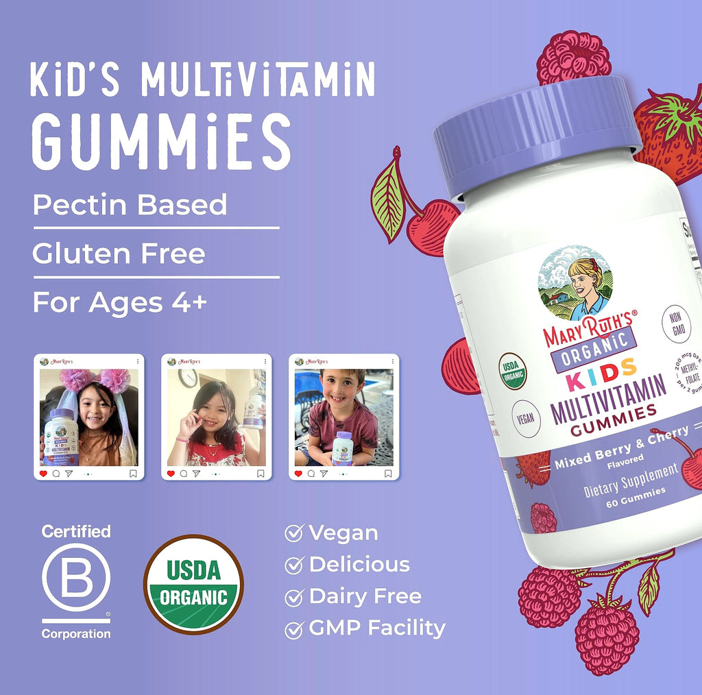 MaryRuth's Kids Multivitamin Gummies, 60 Count, Ages 4+