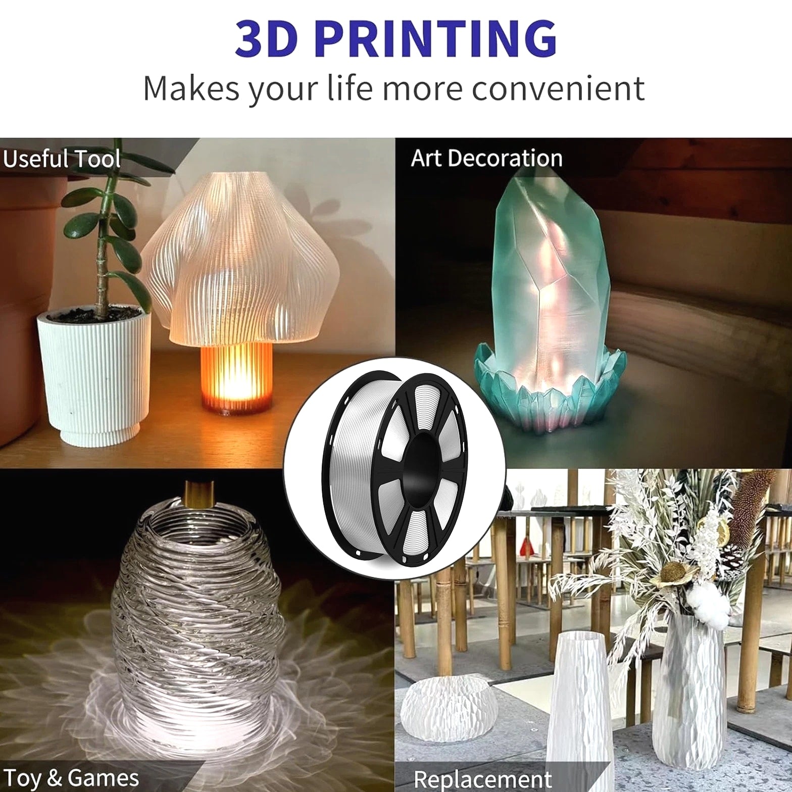 【Buy 5 Get 5 Free!Add 10】GEEETECH 3D Printer Filament 1KG PLA ABS+ PETG TPU ASA