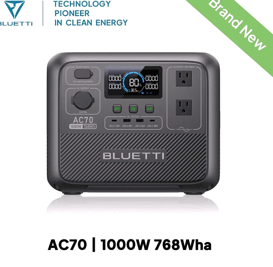 BLUETTI AC70 Portable Power Station 768Wh 1000W
