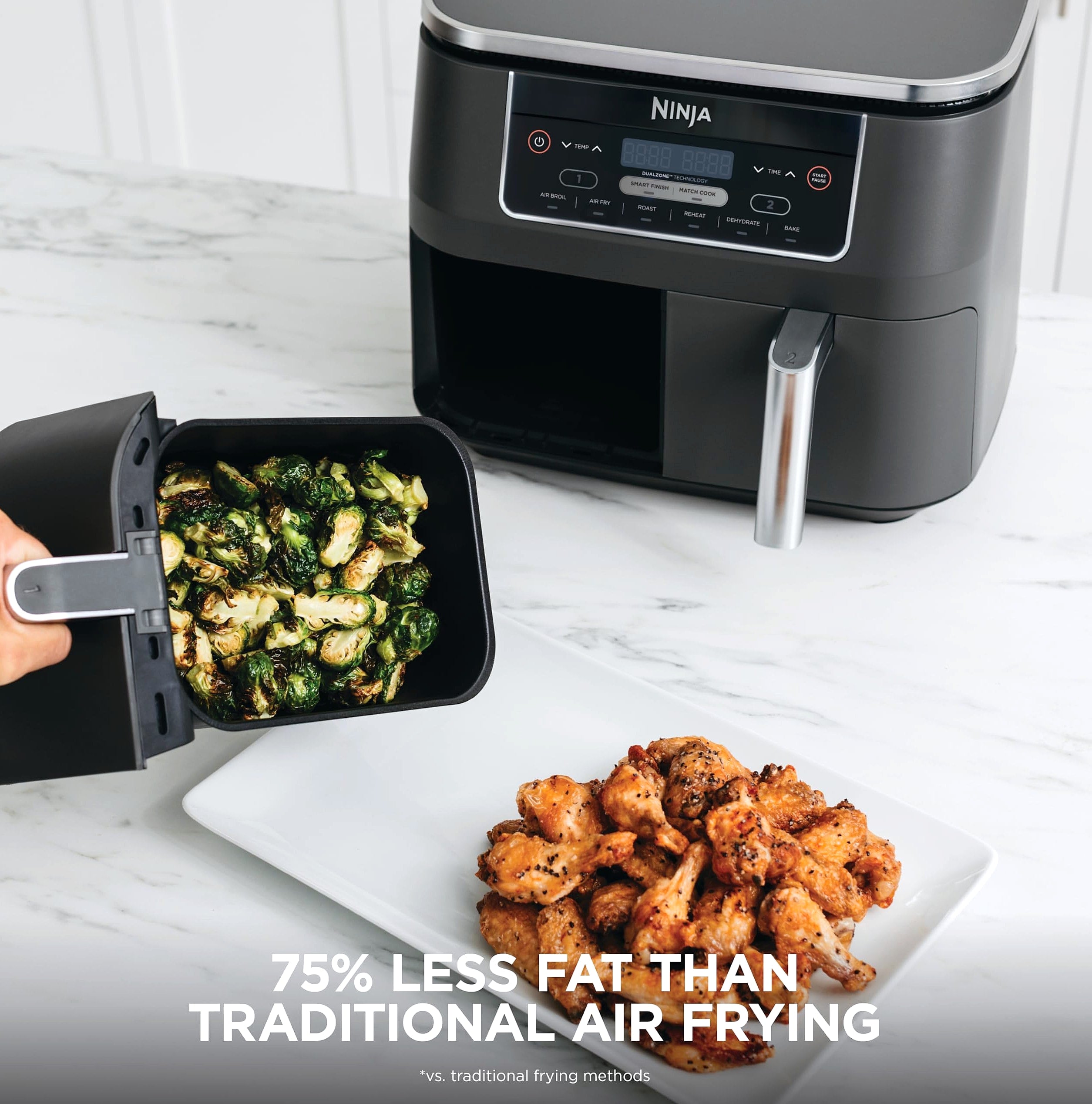 Ninja DZ201 Foodi 8 Quart DualZone Air Fryer with 2 Independent Baskets