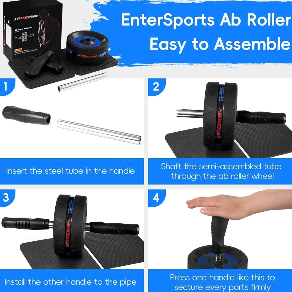 Ab Roller Wheel for Abs Workout - Abdominal Exercise Equipment with 2 Knee Pads