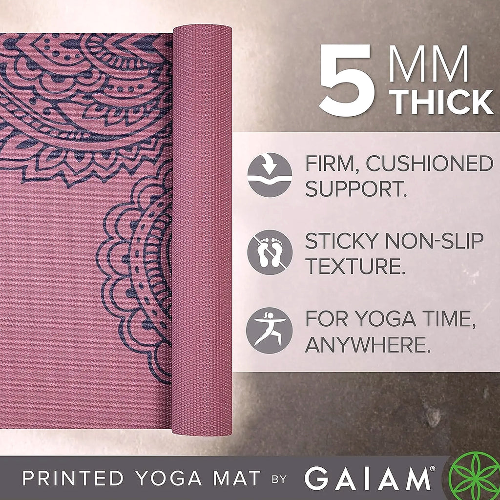 5mm Thick Non-Slip Yoga Mat, 68" x 24" Lightweight