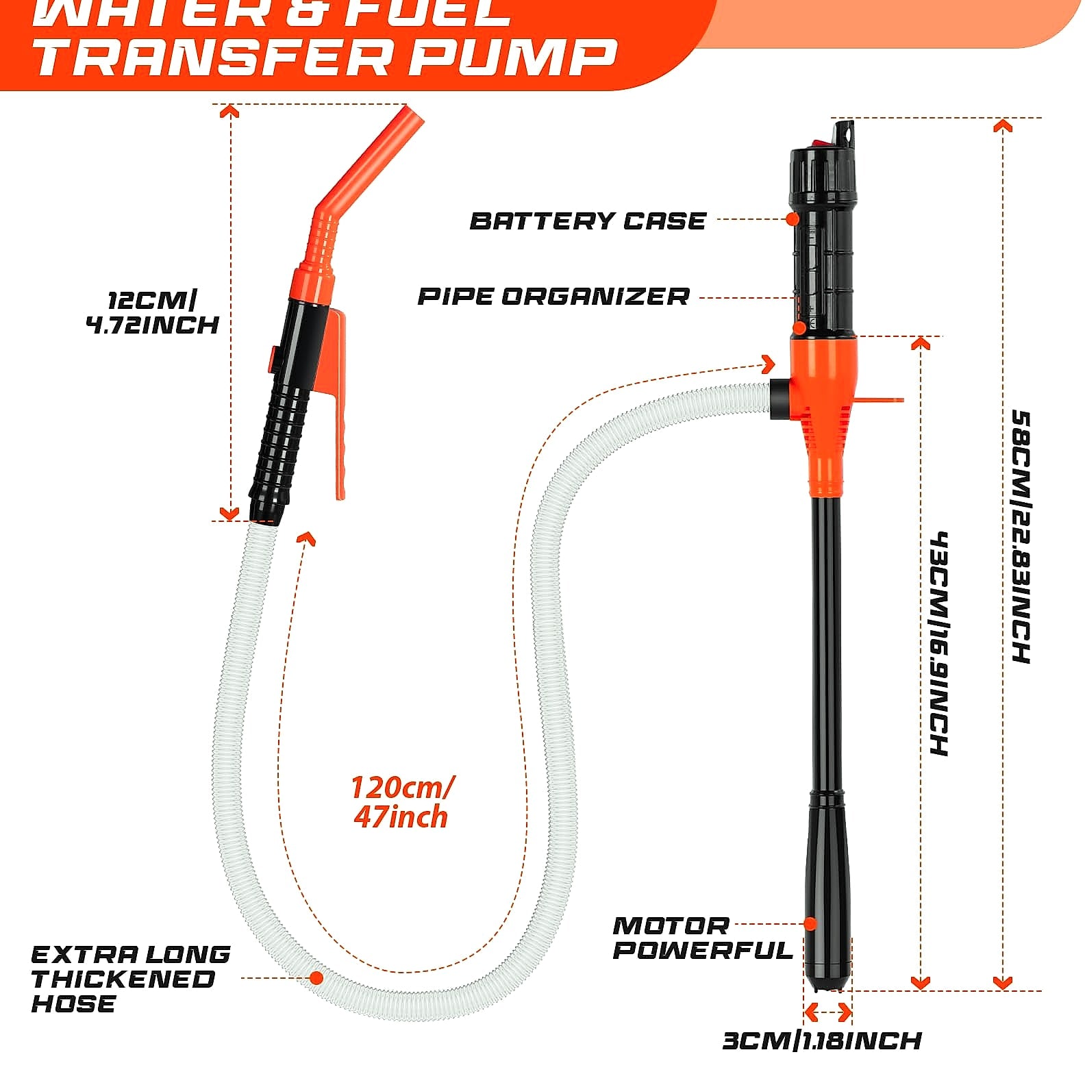 BestCosy 2.4 GPM Electric Fuel Transfer Pump with 47 Inch Hose