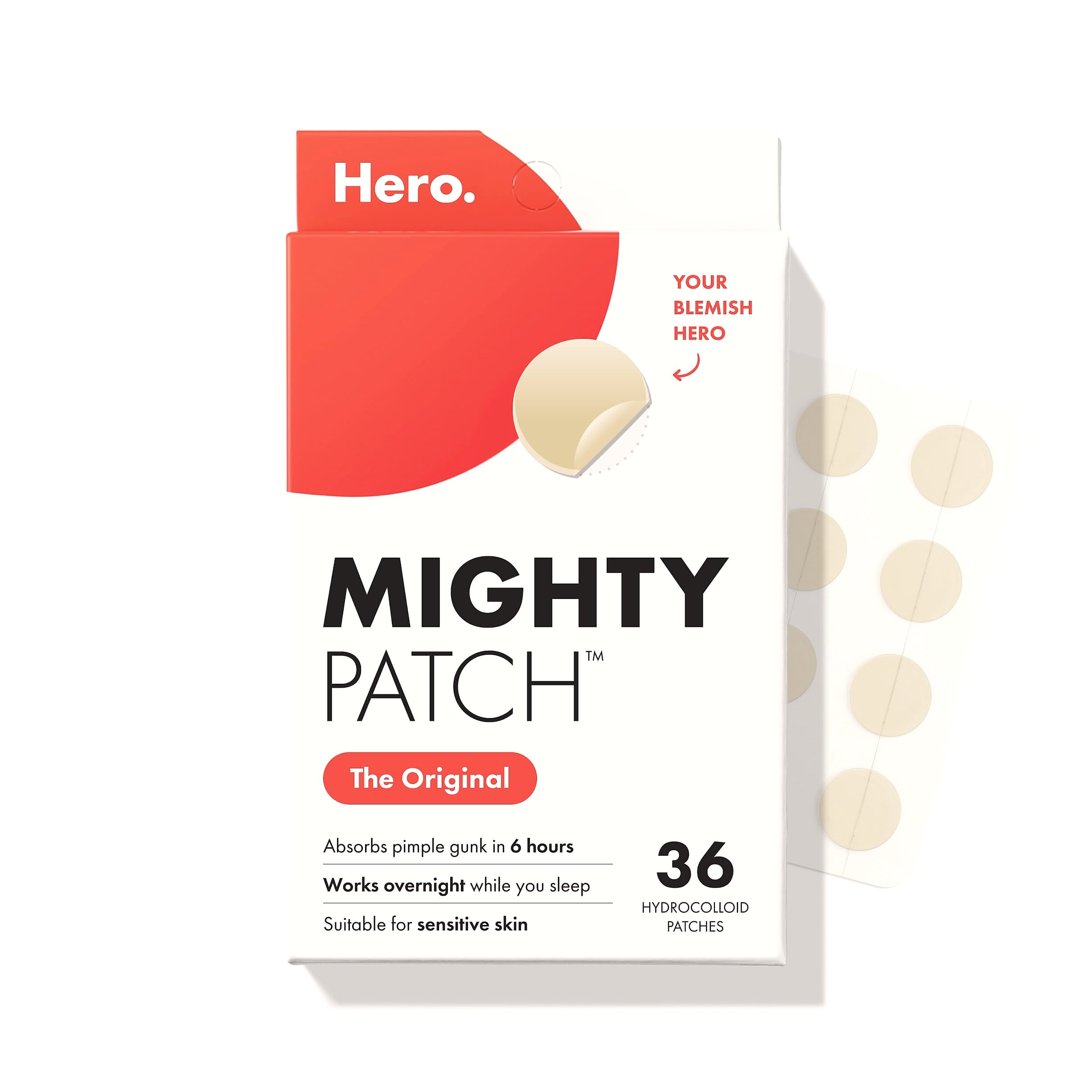 Mighty Patch Original Hydrocolloid Acne Patches, 36 Count