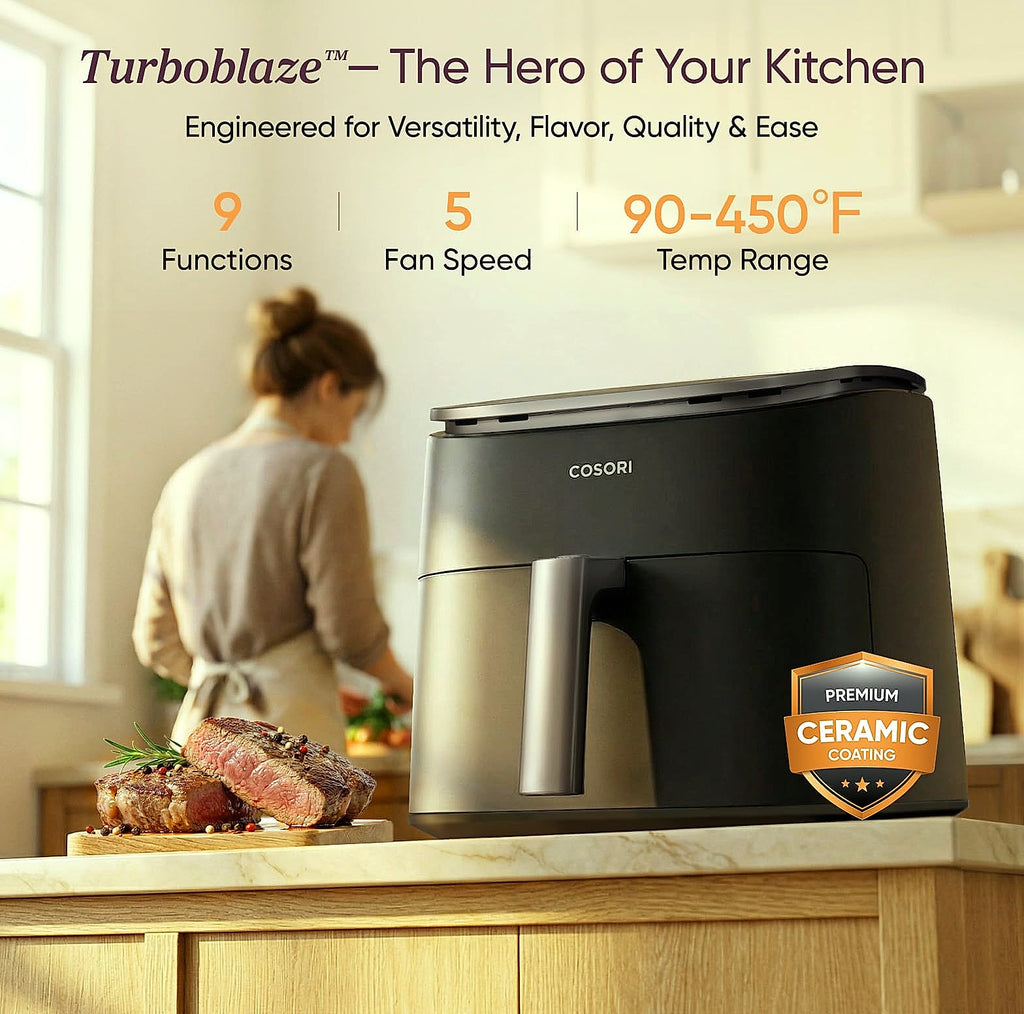 Cosori 9-in-1 Air Fryer 6 Qt, PFAS-Free Ceramic Cooking