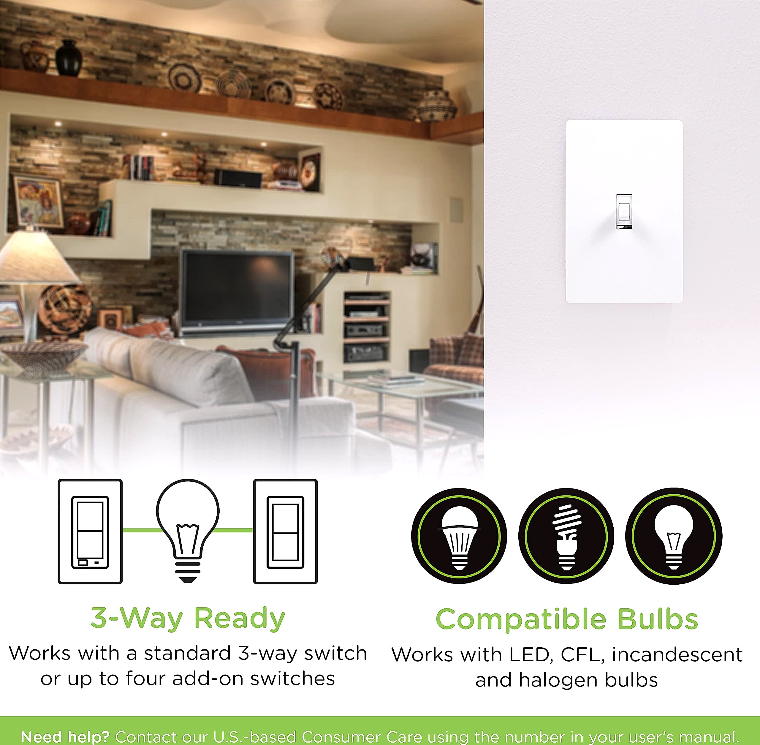 Enbrighten 58433 Z-Wave In-Wall Smart Light Switch