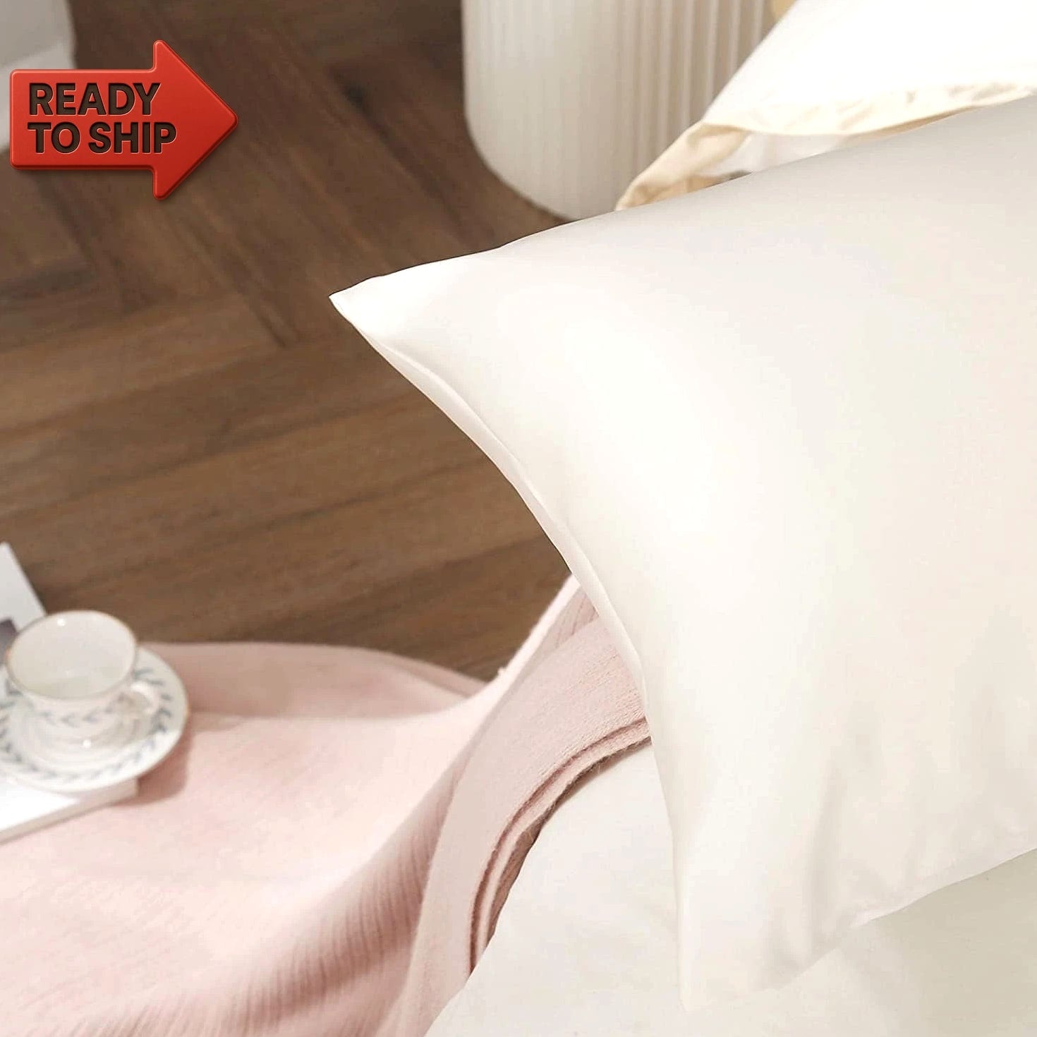 Natural Silk Pillowcase Set of 2 for Hair &Skin - Both Sides 19 Momme 600 Threa