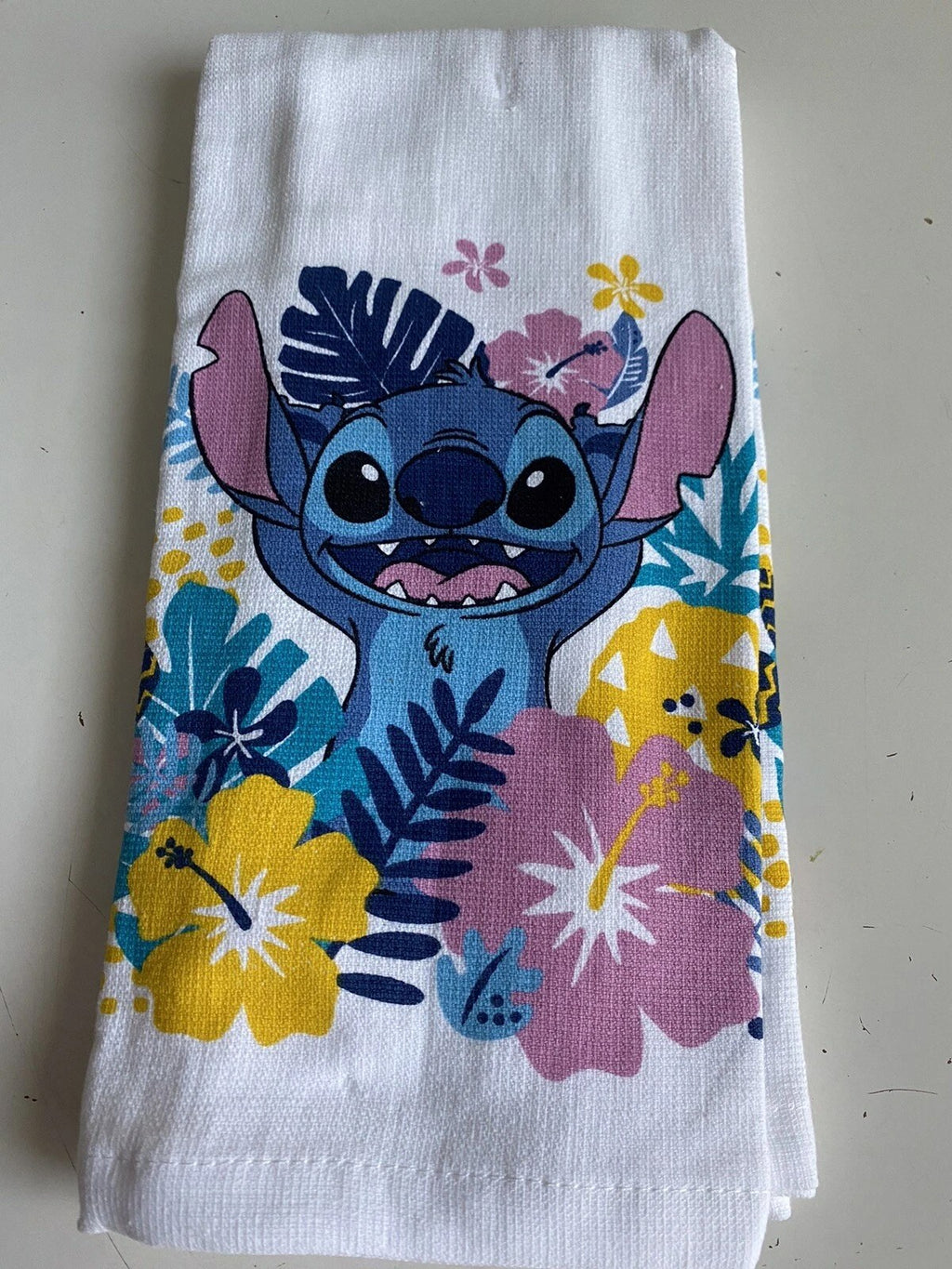 2 Pack Disney Lilo & Stitch Hand Kitchen Towels Floral Tropical Colorful NEW